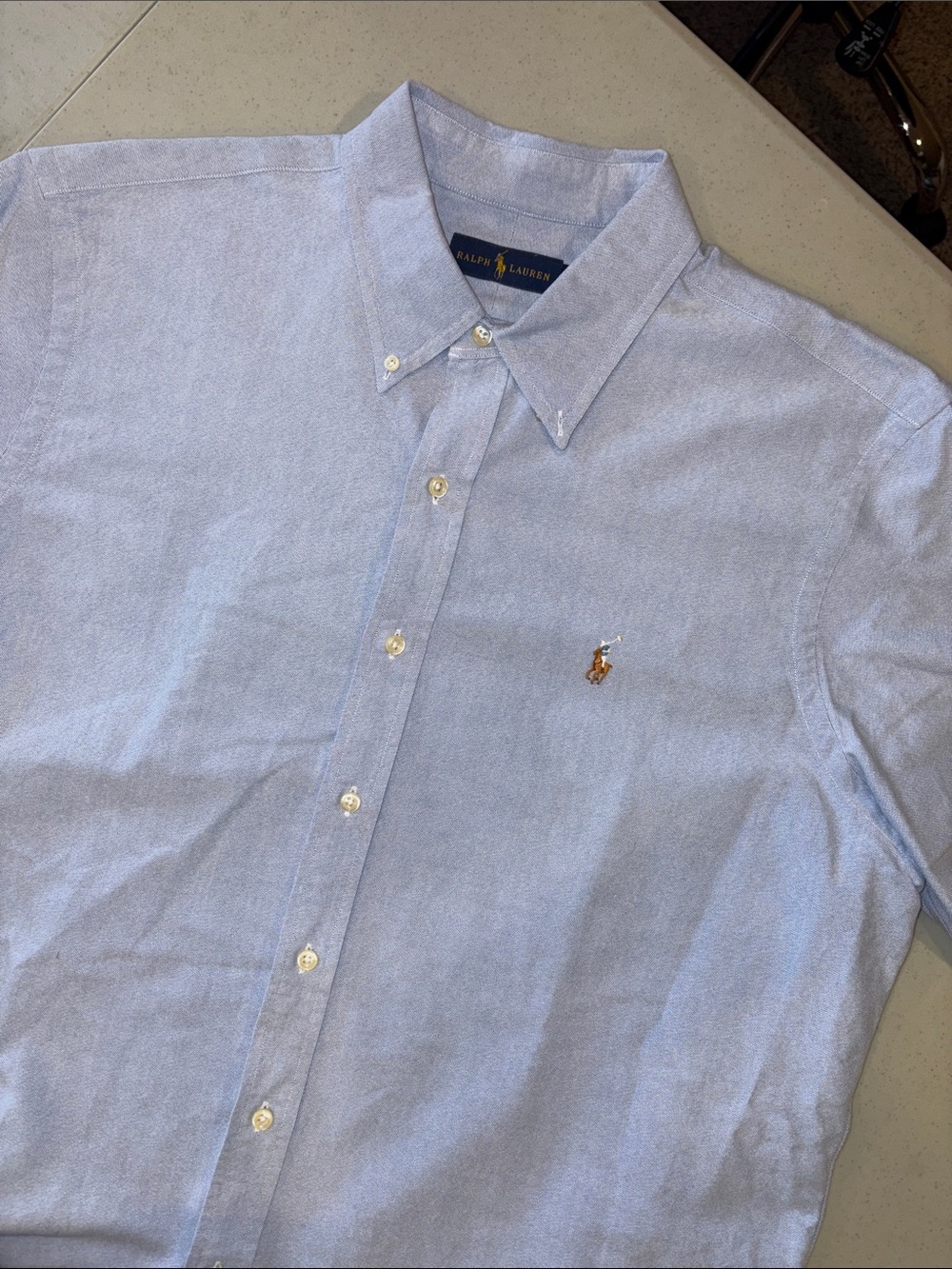 Polo Ralph Lauren Mens XL Light Blue Oxford Button Down Shirt Long Sleeve Shirt